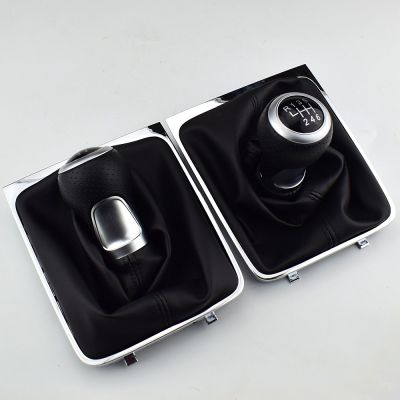 High Quality 5 6 Speed Car Gear Shift Knob With Gaiter Boot Cover Frame For VW Passat B6 2005 2006 2007 2008 2009 2010 2011