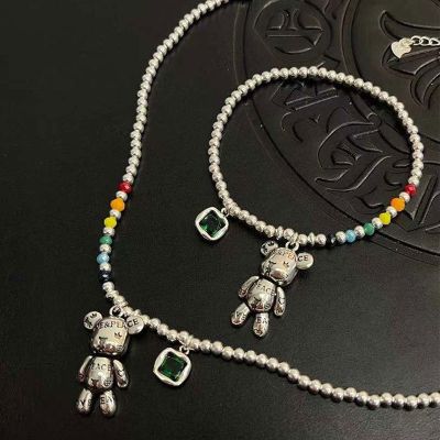 【CW】✁  Fashion Pendant Necklace Hip Hop Beads Clavicle Chain Luxury Jewelry Accessories