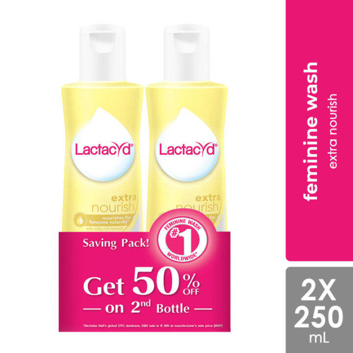 Lactacyd Feminine Wash Extra Nourish 2x250ml Lazada