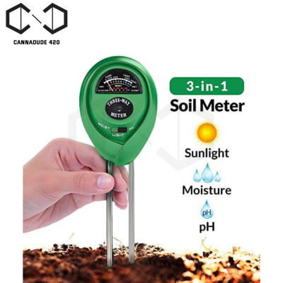 เครื่องวัดค่าดิน 3in1 (วัดความชื้น/กรดด่างในดิน/วัดแสง) เครื่องวัดค่าดินค่า PHเครื่องวัดความชื้น เครื่องทดสอบดินเครื่องวัดความชื้น Cannadude