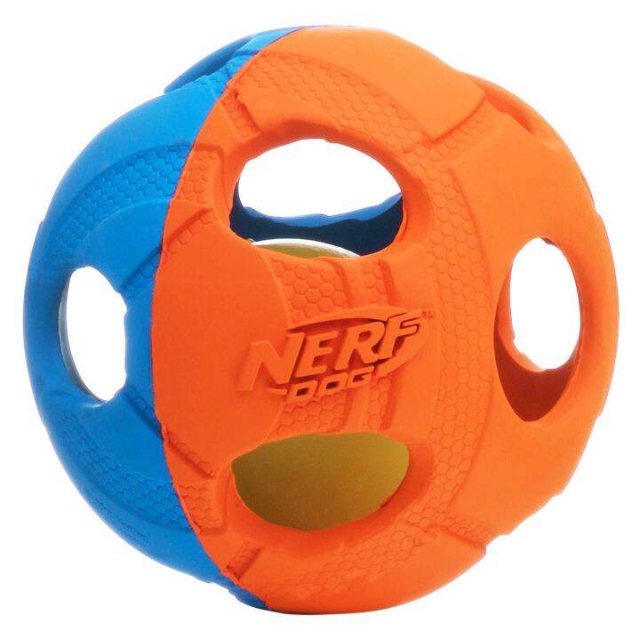 nerf-dog-เนิร์ฟด็อก-led-bash-ball-ของเล่นสุนัข-บอลยางสองลูกซ้อน-ขนาด-2-5-และ-3-5-นิ้ว