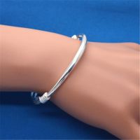 999 sterling silver bracelet female smooth push-pull fashion fine for old mom her mother-in-law