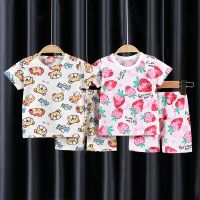 [COD] Childrens pure mesh short-sleeved suit middle-aged childrens baby summer clothes one piece wholesale