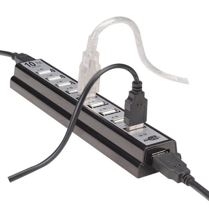 10พอร์ตแป้นพิมพ์-usb-2-0-splitter-hub-พร้อมที่ชาร์จโทรศัพท์มือถือคอมพิวเตอร์อะแดปเตอร์ไฟฟ้าหัวปลั๊ก-eu-อุปกรณ์อิเล็กทรอนิกส์