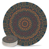 Mandala Pattern Retro Ceramic Coaster Christmas Table Decoration Placemat Coffee Table Absorbent Coaster