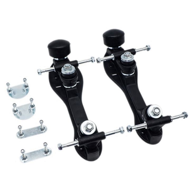 roller-skate-base-four-wheel-two-row-roller-skate-bracket-skateboard-base-bottom-plate-black