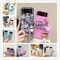 เคสน่ารักสำหรับ Samsung Galaxy Z Z Flip 5 Z 4 Z พลิก3กรอบคลื่นเกลียวสายลูกปัดน่ารักเคสสำหรับ Galaxy Z พลิก5การออกแบบที่ไม่เหมือนใครพิมพ์ลายดอกไม้อินเทรนด์ผู้หญิงเคสกันกระแทก TPU นิ่มสำหรับ Z Flip 5