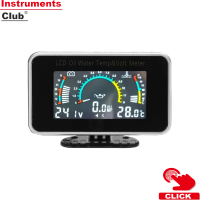 Instruments 3-In-1รถ LCD Meter ความดันน้ำมันดิจิตอลแรงดันน้ำเครื่องวัดอุณหภูมิ Universal Instrument 9-36V สำหรับรถบรรทุก SUV RV