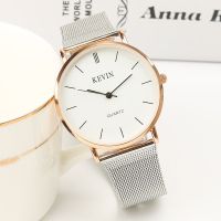 ins college style Korean fashion trend simple male and female student steel belt couple watch literary retro quartz watch 【JYUE】