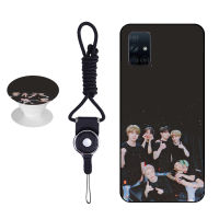 BTS เคสโทรศัพท์สำหรับ Samsung Galaxy A52ซิลิคอนนุ่มกรณีที่มีรูปแบบเดียวกันแหวนและเชือก