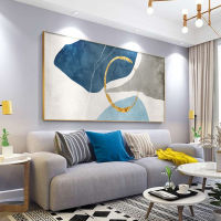 Abstract Blue Geometry Marble Combination Wall Art Canvas Painting Nordic Poster Print Picture Living Study Room Home Decoration