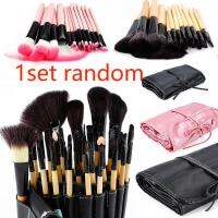 32 Pcsset Pink, Black, Wood Color Makeup Brushes Set Nylon Eyeshadow Eyeliner Lip Brush Powder Foundation Brushes Tools