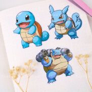 Set 3 sticker Zenigame tiến hóa dễ thương cute TooYoo BK00009