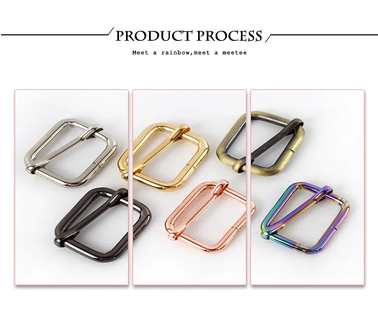 Meetee 10Pcs 13-50mm Metal Buckle for Bag Strap Webbing Pin Buckles Belt  Tri-glides Slider Hook Adjuster Roller Clasp