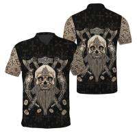 2023 new arrive- Handy Valhalla Viking customized 3D all over print polo shirt size s-5xl