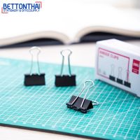 Deli 38564 Binder Clip คลิปหนีบกระดาษ ขนาด 25 mm แพค 12 ชิ้น คลิปดำ คลิปหนีบ คลิป เครื่องเขียน school office