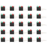 ที่ใส่พลาสติก LED 100 ชิ้น Dual ‑ Hole Black Square ฐานโค้ง 90 องศาพร้อมไฟแดงเขียว 3 มม