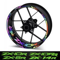 Reflective Motorcycle Wheel Sticker Hub Decal Rim Stripe Tape Holographic Rainbow For Kawasaki Ninja ZX-6R ZX-10R ZX-10RR ZX-14R