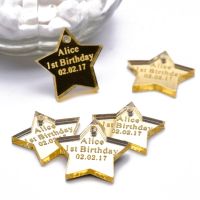 30 Pieces Personalized Engraved Hangs Star Baby Showe Birthday Baptism Wedding Table Decoration Favors Tags