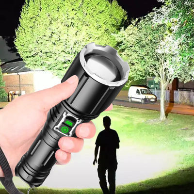 Newest XHP199 High Power Led Flashlight 18650 Rechargeable Tactical Flash Light Usb Powerful Torch Waterproof Zoomable Hand Lamp