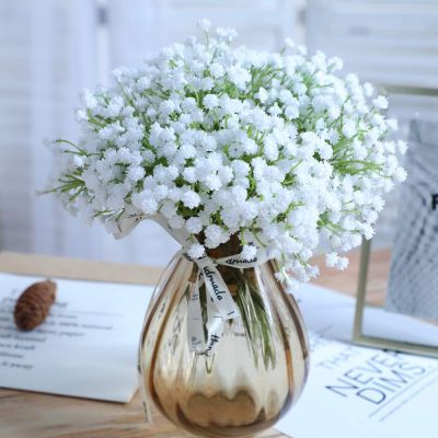 [AYIQ Flower Shop] สีขาวเด็ก39; S ลมหายใจดอกไม้ประดิษฐ์สัมผัสจริงปลอม Gypsophila F AUX พืชสำหรับงานแต่งงานช่อดอกไม้ DIY การจัดดอกไม้