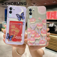 DKHORSING เคสโปร่งใสใหม่สำหรับ VIVO V29 5G เคสโทรศัพท์กระเป๋าใส่บัตรนิ่มแบบดอกไม้ผีเสื้อน่ารัก VIVOV29 2023หรูหราฝาครอบหลังซิลิโคน Vivo V29 5G