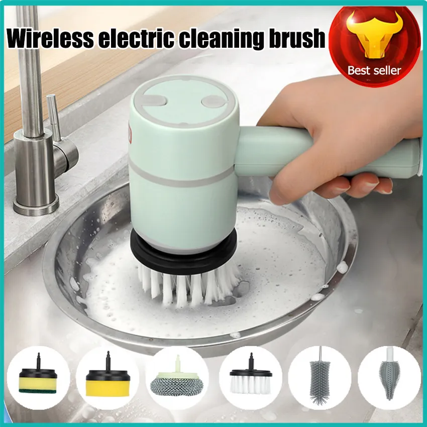 Portable Electric Cleaning Brush, Usb Rechargeable 360 Rotating Scrubber,  Spin Scrubber With 3 Replaceable Heads