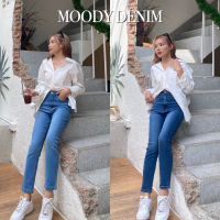 กางเกงทรงบอยสลิมรุ่น Moody Denim