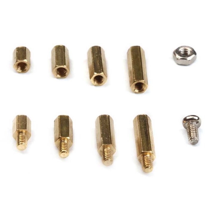 300pcs-m2-copper-female-male-spacing-screws-pillar-stand-off-hex-column-spacer-screw-nut-fastener-tool