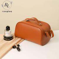 RONGLA คู่ที่เรียบง่ายวินเทจชาย Tas Kosmetik กระเป๋าเก็บของกล่องเครื่องสําอางสี่เหลี่ยมขนาดใหญ่สำหรับเดินทางกระเป๋าเข้าห้องน้ำ