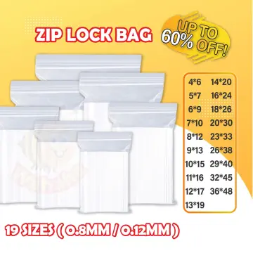 Transparent Zipper LDPE Zip Lock Bags, Thickness: 30 - 60 Micron