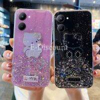 เคสคลังสินค้าพร้อม Realme 10 Pro + Plus เคสแหวนขึ้นเงาเคสกากเพชรนิ่มใสเคสลาย Hello Kitty สำหรับ Realme10 Pro Plus เคสฝาหลังลายดวงจันทร์เด็กผู้หญิง