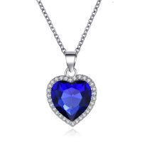 Temperament Classic Ocean Heart Necklace Titanic Crystal Gem Love Necklace