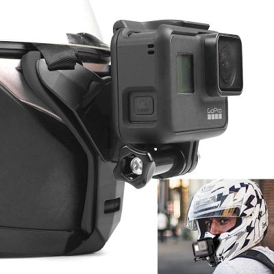 อุปกรณ์เสริมสำหรับ Gopro ฮีโร่11 10 987654รถจักรยานยนต์หมวกกันน็อคด้านหน้าคางคงที่ M Ount B Racket อะแดปเตอร์สำหรับ Akaso กล้าหาญ EKEN H9 Axnen