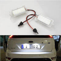 ไฟ LED Canbus 2ชิ้นสำหรับหมายเลขป้ายทะเบียนรถ5D โฟกัสแบบฟอร์ด Fiesta Mondeo MK4 C-Max MK2 S-Max Galaxy 6000K โคมไฟอัตโนมัติสีขาว