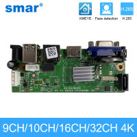 Smar CC 9CH 10CH 16CH 32CH 4K NVR Motherboard H.265+Network Video Recorder For 5MP 8MP IP Camera Support Face Detection ONVIF