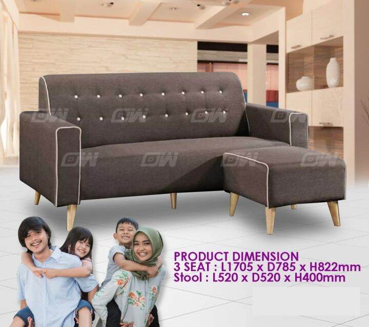 Sofa Set 3 Seater L SHAPE Fully Fabric Sofa Lounge Chair Relax Sofa