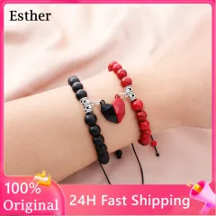 Cute Couple Bracelets Aesthetic Heart Charm Couple Bracelet Ideas Couple  Bracelets R… in 2023