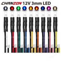 【LZ】☎◇℗  20Pcs 3mm LED Diode 12V Warm White Red Green Blue Yellow Orange UV Purple Pink Prewired 5 9 12 V Light Emitting Indicator Lamp