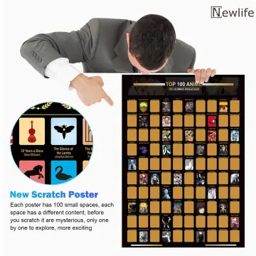 New 2023 100 Anime Scratch Off Poster Anime Bucket List Premium And  Artistic Icons  Fruugo IN