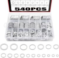 200/320/360/450/540pcs Box Set Washer Automotive Metric Oil Drain Plug Gaskets Aluminum Flat Washer Combination Fasteners Kit Nails Screws  Fasteners