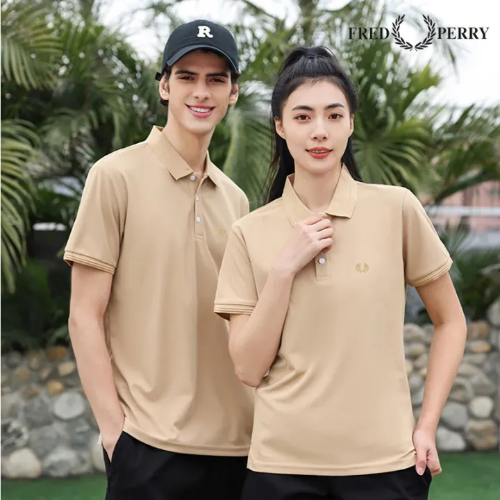 เสื้อโปโลหูข้าวสาลีแท้สำหรับผู้ชายและผู้หญิง-เสื้อยืดลายปักผ้าฝ้ายเนื้อดีเหมาะสำหรับใส่ไปทำงานในฤดูร้อน