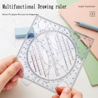 卍 1PCS Multifunctional Universal Ruler Rotatable Ruler Set Math Circle Ellipse Template Exam Triangle Parallel Ruler