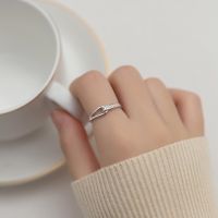 [COD] diamond intersection open ring womens French light luxury sweet hollow drop niche wholesale temperament index finger