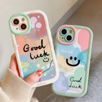 เคสโทรศัพท์ลูกกวาดสีสันสดใสยิ้มน่ารักสำหรับ iPhone 14 13 11 12 Pro Max 14Plus เคสกันกระแทกกล้องแบบเต็มรูปแบบปกอ่อน Funda