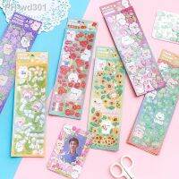 MOHAMM 2 Sheets Cute Cartoon Shiny Stickers for Waterproof Material Girls Photo Frame Crafts Scrapbooking Supplies