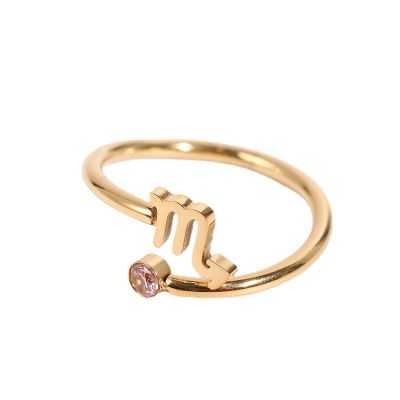 {LTATA- temperament}กลุ่มดาวแหวนสำหรับผู้หญิงสีทองสแตนเลสแหวนที่มีสีสันเพทายหินเครื่องประดับนิ้วสาวของขวัญขนาดปรับ