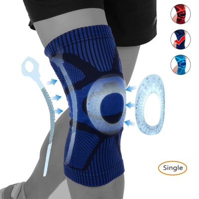┅ Knee Brace Compression SleeveElastic Knee Wraps with Silicone Gel amp; Spring SupportMedical Grade Silicone Knee Protector