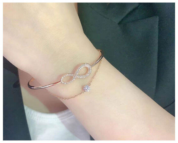 กำไล-swarovskiแท้-swarovski-infinity-bracelet-ความรักนิรันดร์-สร้อยข้อมือสตรี-กำไลข้อมือคริสตัลแฟชั่น-ของขวัญวันวาเลนไทน์