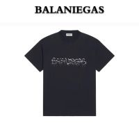 ☋Balenciagaเย็บปักถักร้อยเสื้อยืดแขนสั้น2023ฤดูร้อน SS22ใหม่เสื้อสวมหัวพิมพ์อักษรเสื้อคอกลม